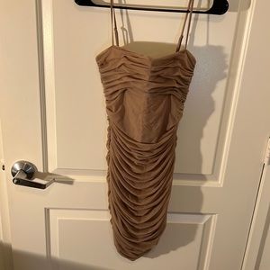 Aritzia Luxor ribbed mini dress in blush pink